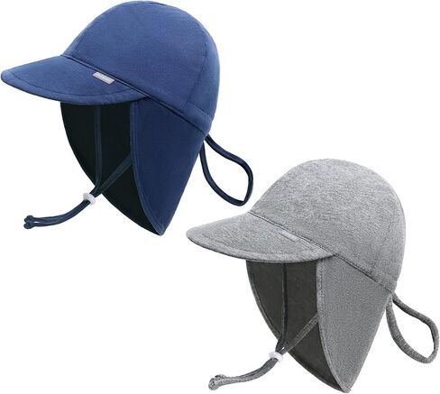 Duoyeree Baby Sun Protection Hat مع رفرف رقبة مريح الصيف الأطفال الأطفال الرضع طفل الشاطئ للبنين الفتيات 0-5T in Kuwait