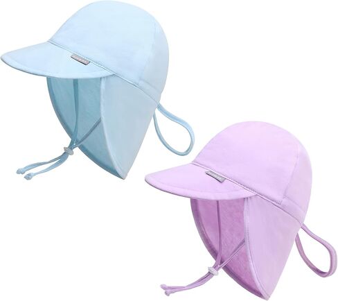 Duoyeree Baby Sun Protection Hat مع رفرف رقبة مريح الصيف الأطفال الأطفال الرضع طفل الشاطئ للبنين الفتيات 0-5T in Kuwait