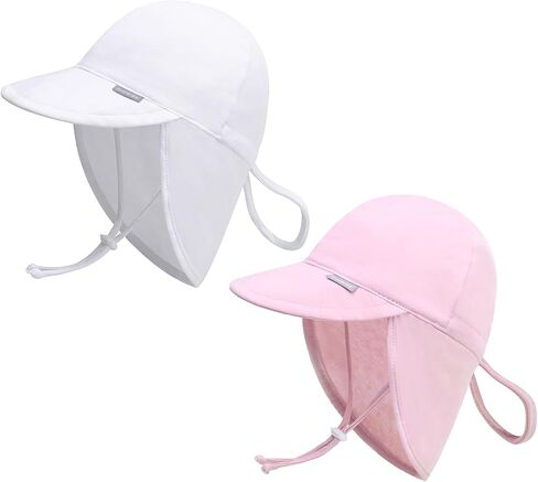 Duoyeree Baby Sun Protection Hat مع رفرف رقبة مريح الصيف الأطفال الأطفال الرضع طفل الشاطئ للبنين الفتيات 0-5T in Kuwait