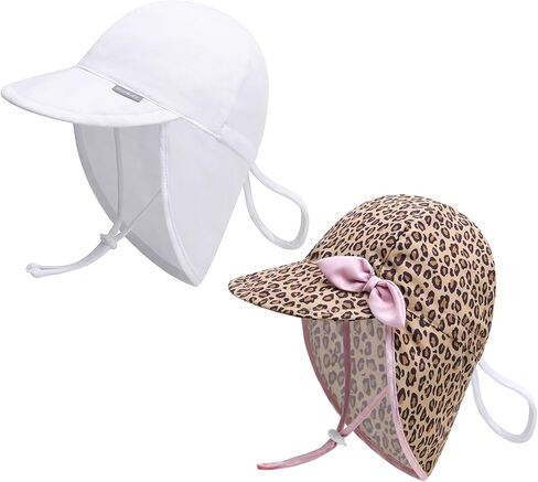 Duoyeree Baby Sun Protection Hat مع رفرف رقبة مريح الصيف الأطفال الأطفال الرضع طفل الشاطئ للبنين الفتيات 0-5T in Kuwait