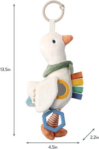 Itzy Ritzy Bitzy Traveler Car Seat & Stroller Toy for Babies – Developmental Sensory Toy Features Crinkle & Rattle Sounds & Multiple Textures – Hanging Travel Toy for On-The-Go Entertainment (Goose) in Saudi Arabia