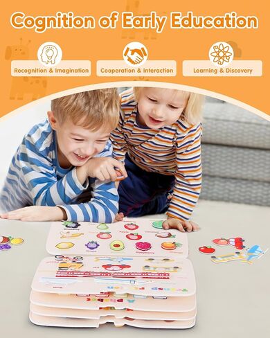 Busy Board, 12 in 1 Busy Book Learning Sensory Toys for Toddlers with Fine Motor Skills, Busy Book Toys with Backpack Strap, Bear Shape in Saudi Arabia