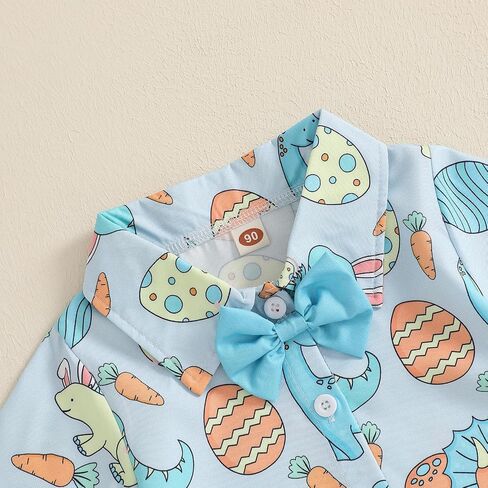Hnyenmcko Toddler Baby Boy Easter Oester Outfit Shirt Bunny Print Button Down Drow in Kuwait