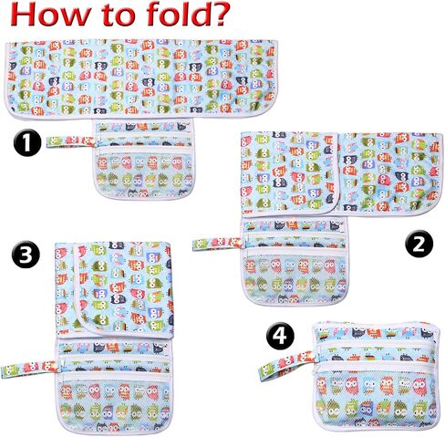 Teamoy Portable Diaper Changing Pad, Foldable Baby Changing Pad with Pockets, Portable Diaper Clutch for Baby, Washable Travel Diaper Change Mat for Home Travel, Owl in Saudi Arabia