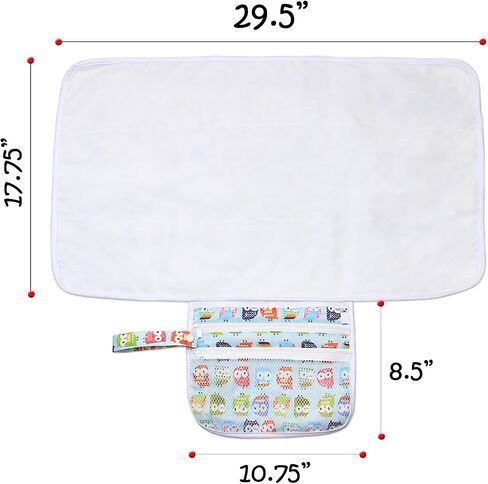 Teamoy Portable Diaper Changing Pad, Foldable Baby Changing Pad with Pockets, Portable Diaper Clutch for Baby, Washable Travel Diaper Change Mat for Home Travel, Owl in Saudi Arabia