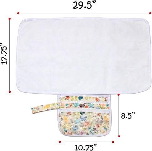Teamoy Portable Diaper Changing Pad, Foldable Baby Changing Pad with Pockets, Portable Diaper Clutch for Baby, Washable Travel Diaper Change Mat for Home Travel, Owl in Saudi Arabia