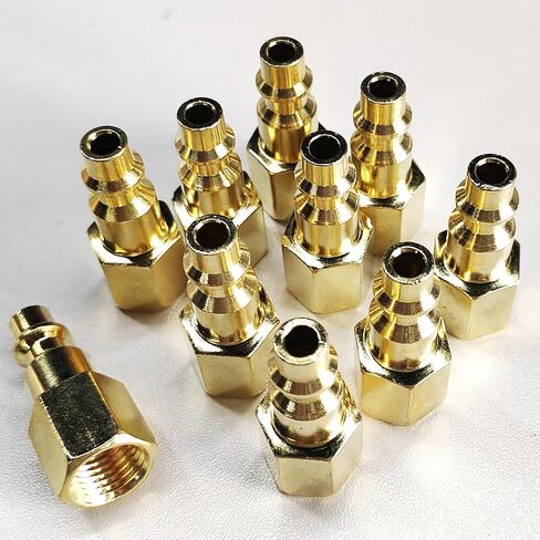 Brass 1/4 Inch NPT Industrial Brass Female Air Hose Fittings Quick Connect Adapter, Air Coupler and Plug Kit, Air Compressor Fittings 10pcs (Female NPT) in Saudi Arabia