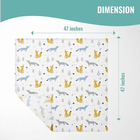 Featherhead ™ 100 ٪ Cotton Masslin Plants for Baby Girl - Large 47 "× 47" - هدية مسبقة قبل الغسيل والنيط in Kuwait