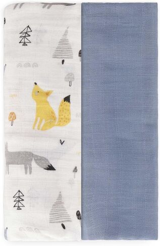 Featherhead ™ 100 ٪ Cotton Masslin Plants for Baby Girl - Large 47 "× 47" - هدية مسبقة قبل الغسيل والنيط in Kuwait