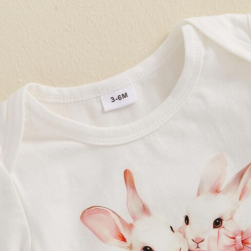 YINGISFITM My First Easter Baby Girl Outfit Short Sleeve Bunny Onesie Romper Pompom Shorts Newborn Easter Clothes+Headband in Kuwait