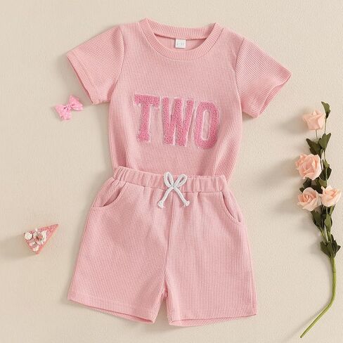 Lamuusaa Toddler Baby Bird Birthday الزي القصير واحد/اثنان تي شيرت التطريز وافل شورت مرنة 2pcs الملابس الصيفية in Kuwait