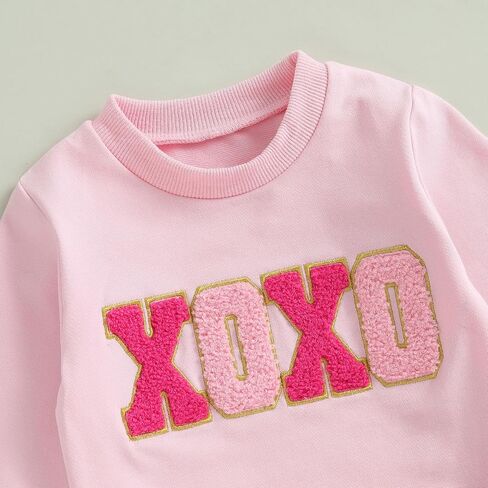 Kayotuas Toddler Baby Girl Valentines Outfit Red Love Heart Bow Sweatshirt and Tulle Tutu Skirts Set Cute Fall Spring Clothes in Kuwait