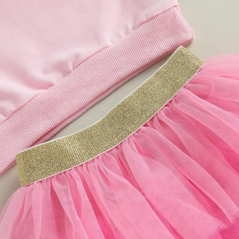 Kayotuas Toddler Baby Girl Valentines Outfit Red Love Heart Bow Sweatshirt and Tulle Tutu Skirts Set Cute Fall Spring Clothes in Kuwait