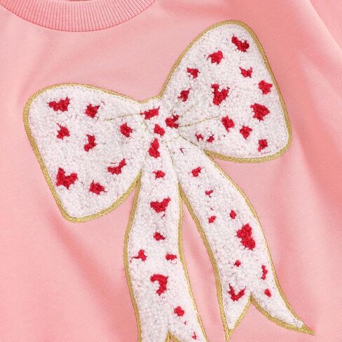 Kayotuas Toddler Baby Girl Valentines Outfit Red Love Heart Bow Sweatshirt and Tulle Tutu Skirts Set Cute Fall Spring Clothes in Kuwait
