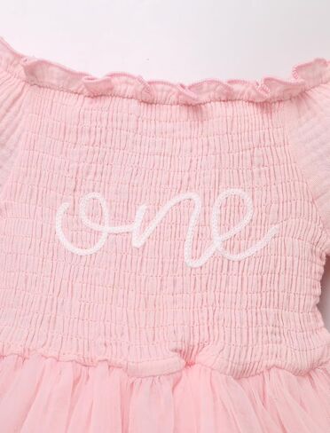 IDOPIP Strawberry Butterfly 1st Birthday Outfit for Baby Girls Embroidery One Romper Smocked Tutu Dress with Headband Clothes in Saudi Arabia