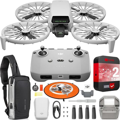DJI Flip (RC-N3) ، بدون طيار مع كاميرا UHD 4K للبالغين ، أقل من 249 جم ، وثلاثة من المحاور ، إقلاع النخيل ، عودة السيارات ، وقت الطيران لمدة 31 دقيقة ، حزمة طيران ذكية مع ملحقات ترس ديكو ترس in Kuwait