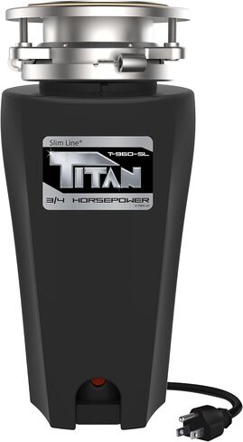 TITAN 10-US-TN-760-3B Garbage Disposal, 1/2 HP - Mid Duty, Black with Stainless Steel Flange in Kuwait