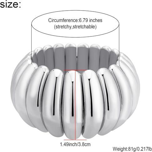 HIIXHC Vintage Bangle Bracelets For Women Gold Polished Chunky Oval Bangle Bracelet Cuff Bracelets for Women with Gift Bag in Kuwait