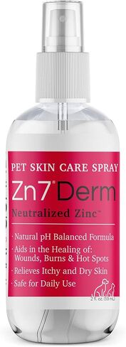 Maxi-Guard Pet Skin Care Spray Zn7 Derm with Neutralized Zinc for Dogs, Cats, Bovine, Exotics and Companion Animals (4oz), red/White in Kuwait