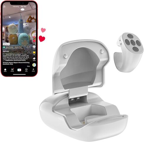 Fingertip Wireless Bluetooth Remote Control for tiktok, Scrolling Ring with Digital Display Power Bank, TIK Tok Scrolling Ring for iPhone Android iOS - Black in Saudi Arabia