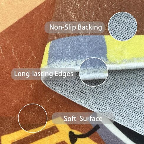 Vehicle Kids Play Rug Car Carpet 3x5Ft Digger Truck Boys Bedroom Rug Children Playtime Mat Soft Game Rug Construction Engineering Playroom Rug, Easy Washable Nursery Rug in Saudi Arabia
