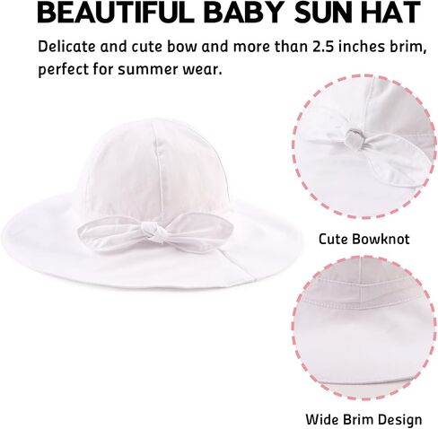 OMUKY Baby Sun Hat Toddler Bucket Hats UPF 50+ Sun Protection Summer Beach Hats Infant Wide Brim Hat in Kuwait