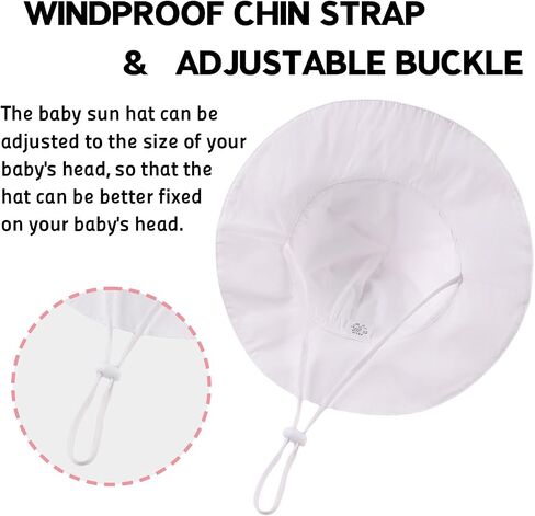 OMUKY Baby Sun Hat Toddler Bucket Hats UPF 50+ Sun Protection Summer Beach Hats Infant Wide Brim Hat in Kuwait