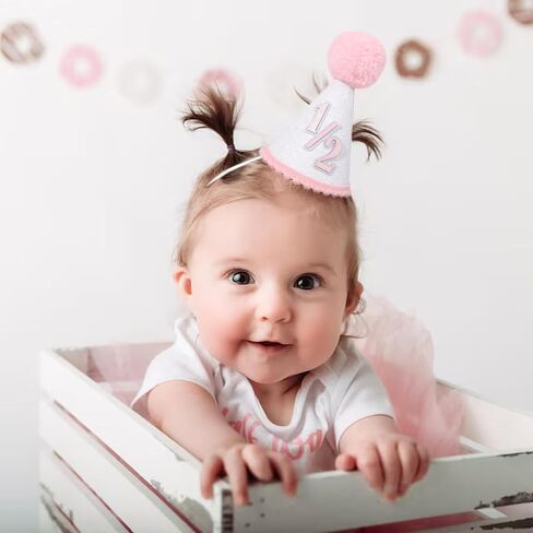 قبعة نصف عيد ميلاد للطفل - 1/2 عيد ميلاد قبعة التاج ، دعامة صورة الطفل لمدة 6 أشهر ، Mini Crown in Kuwait