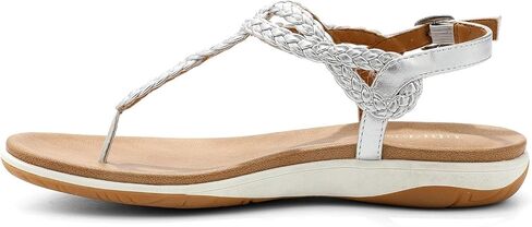 UBFEN Womens Flat Sandals Dress Braided T-Strap Thong Sandals with Arch Support Comfortable for Walking in Saudi Arabia