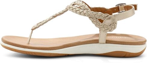 UBFEN Womens Flat Sandals Dress Braided T-Strap Thong Sandals with Arch Support Comfortable for Walking in Kuwait