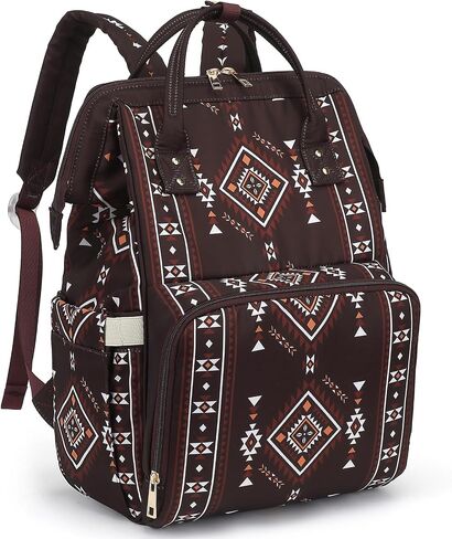 Boho Diaper Bag Backpack for Mom Dad, Multifunctional Bohemia Baby Nappy Backpack with Stroller Straps Insulated Pockets (Coffee) in Kuwait