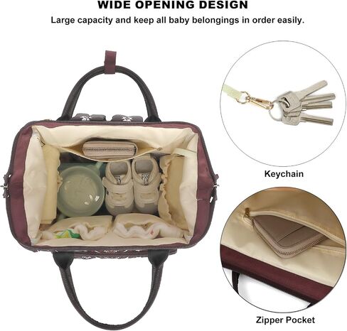 Boho Diaper Bag Backpack for Mom Dad, Multifunctional Bohemia Baby Nappy Backpack with Stroller Straps Insulated Pockets (Coffee) in Kuwait