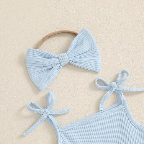 Newborn Baby Girl Clothes Sleeveless Flower Tulle Patchwork Romper Dress with Bowknot Hairband Summer Outfits in Kuwait