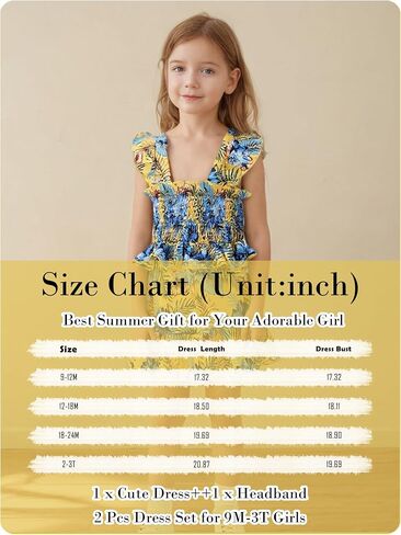 Baby Girl Dress Toddler Clothes Infant Outfits Summer Ruffle Sleeve Playwear Sundress Smock Beach Boho Dresses+Headband in Saudi Arabia