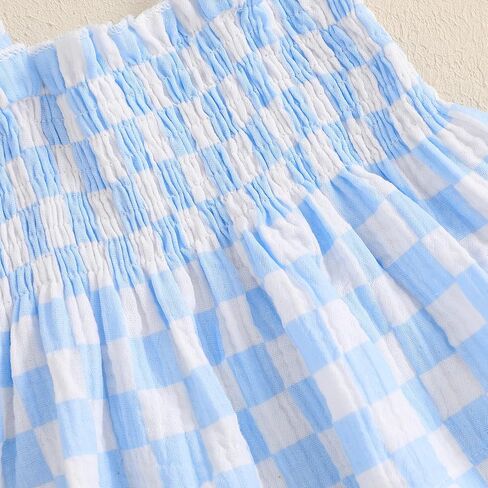 Lamuusaa Toddler طفلة طفلة ملابس صيفية ملابس بلا أكمام دبابة Top Cami checkerboard شورتات قطن الكتان in Kuwait