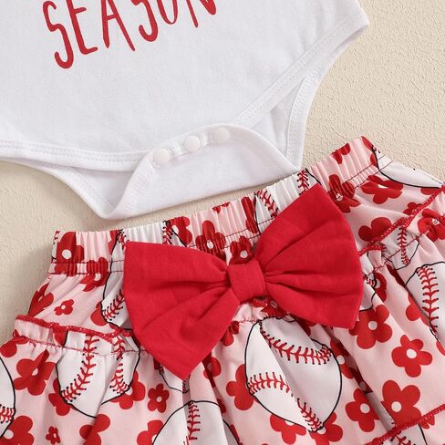 Newborn Baby Girl Baseball Outfit My 1st Baseball Season Romper Ruffle Shorts Set Headband Socks Summer Clothes in Saudi Arabia