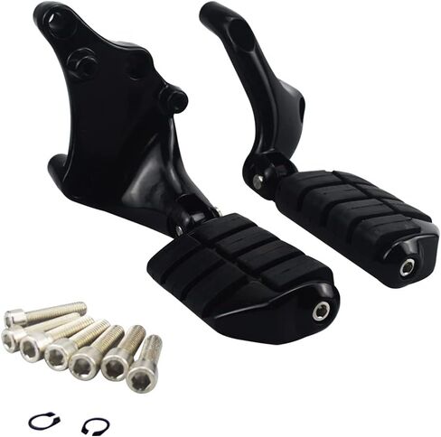WOWTK Passenger Footpeg مع مجموعة تثبيت، دواسة مساند قدم الركاب الخلفية مع مجموعة تثبيت لـ Harley Sportster Forty-Eight 48 Seventy-Two 72 883 1200 2014-2022، أسود in Saudi Arabia