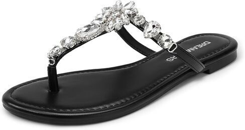DREAM PAIRS Flip Flops for Women Dressy Rhinestone T-Strap Thong Sandals for Summers Dress Beach in Saudi Arabia
