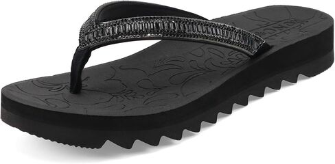 ONCAI Flip Flops for Women, Beach Thong Sandals Womens with Arch Support, Dressy Rhinestone Comfortable Yoga Mat and Non Slip Rubber Soles for Summer US Size 5-11 in Kuwait