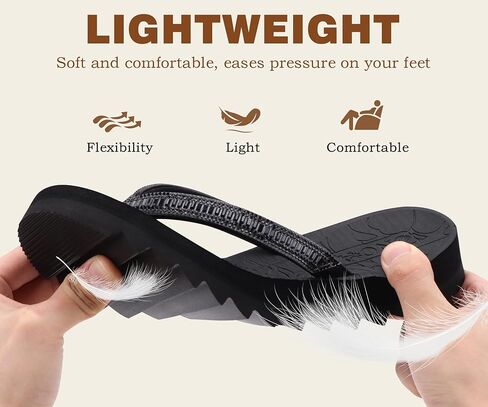 ONCAI Flip Flops for Women, Beach Thong Sandals Womens with Arch Support, Dressy Rhinestone Comfortable Yoga Mat and Non Slip Rubber Soles for Summer US Size 5-11 in Kuwait