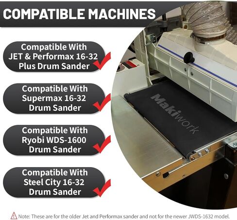 Drum Sander Feed Belt Conveyor - Compatible with Steel City 16-32 Drum Sander, Silicone Carbide, 16-1/4" x 43-1/2", 120 Grit in Kuwait