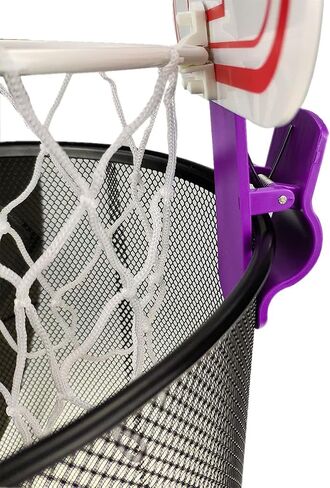 TaktZeit Office Basketball Hoop Clip for Trash Can Basketball Game Small Basketball Board Clip لسلة النفايات في الحمام وغرفة النوم والحمام والمكتب (أبيض، 6.3 بوصة × 7.9 بوصة) in Kuwait