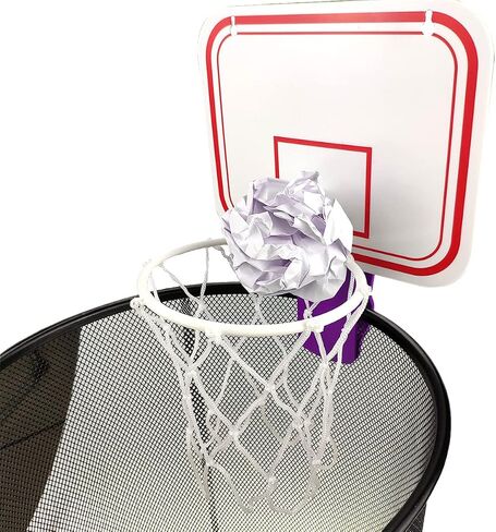 TaktZeit Office Basketball Hoop Clip for Trash Can Basketball Game Small Basketball Board Clip لسلة النفايات في الحمام وغرفة النوم والحمام والمكتب (أبيض، 6.3 بوصة × 7.9 بوصة) in Kuwait