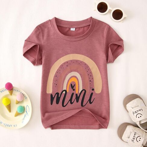 Mommy and Me Matching Outfit Mothers Day Rainbow Mama Mini Shirts Cute Mom Daughter Family Matching Set Gifts Tees in Saudi Arabia