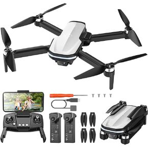 Holy Stone FPV بدون طيار مع كاميرا عالية الدقة 1080 بكسل للبالغين والأطفال المبتدئين ، HS280D RC Quadcopter مع محرك بدون فرش ، تدفق بصري ، نقر الذبابة ، التحكم الصوتي ، الإيماءات صورة شخصية ، بطاريات معيارية 2