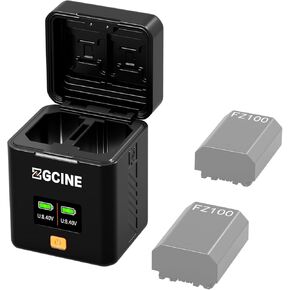 ZGCINE PS-FZ100 Dual USB-C Charger Case Box with PD Fast Charging for Sony NP-FZ100 Battery, Compatible with Sony ZV-E1, FX3, A7 IV, A7S III, A9 II, A6600 & More Cameras, NOT Built-in Battery