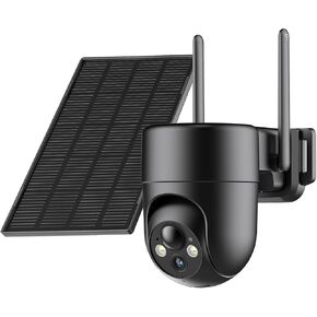 Security Cameras Wireless Outdoor, 2K Color Night Vision, Solar Camera Outdoor Wireless for Home Security, 360°Panoramic View, Weatherproof, 2.4GHz WiFi, 2pack