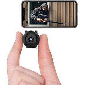 Mini Spy Camera Hidden Camera WiFi, 4K Smallest Home Security Wireless Nanny Cam HD1080P Tiny Motion Detection Alerts Night Vision Real Time Record Surveillance for Indoor