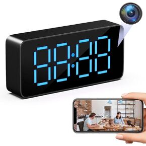 Hidden Camera Clock WiFi Spy Camera HD 1080P Wireless Small Camera with Night Vision Cameras for Home Security Nanny Cam