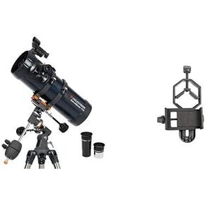 Celestron 31042 AstroMaster 114 EQ Reflector Telescope with Basic Smartphone Adapter 1.25" Capture Your Discoveries
